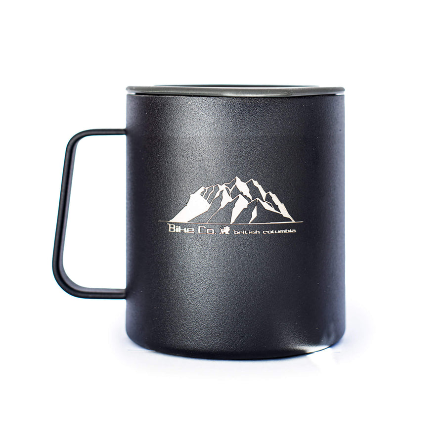 Bike Co MOUNT CURRIE logo stainless steel insulated mug